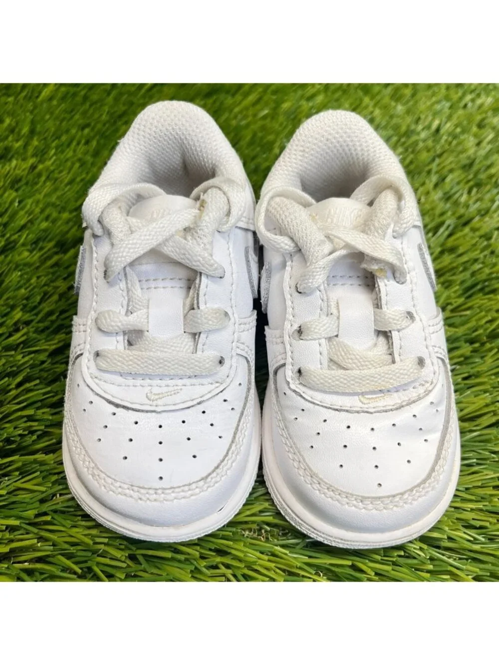 Nike Air Force 1 Low Toddler Size 4C White Athletic Leather Shoes Sneakers